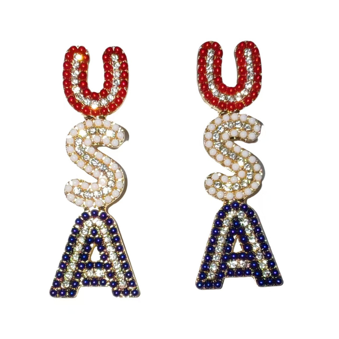 Women’s sparkling statement earrings with crystal beads and gold-plated setting Bowlift