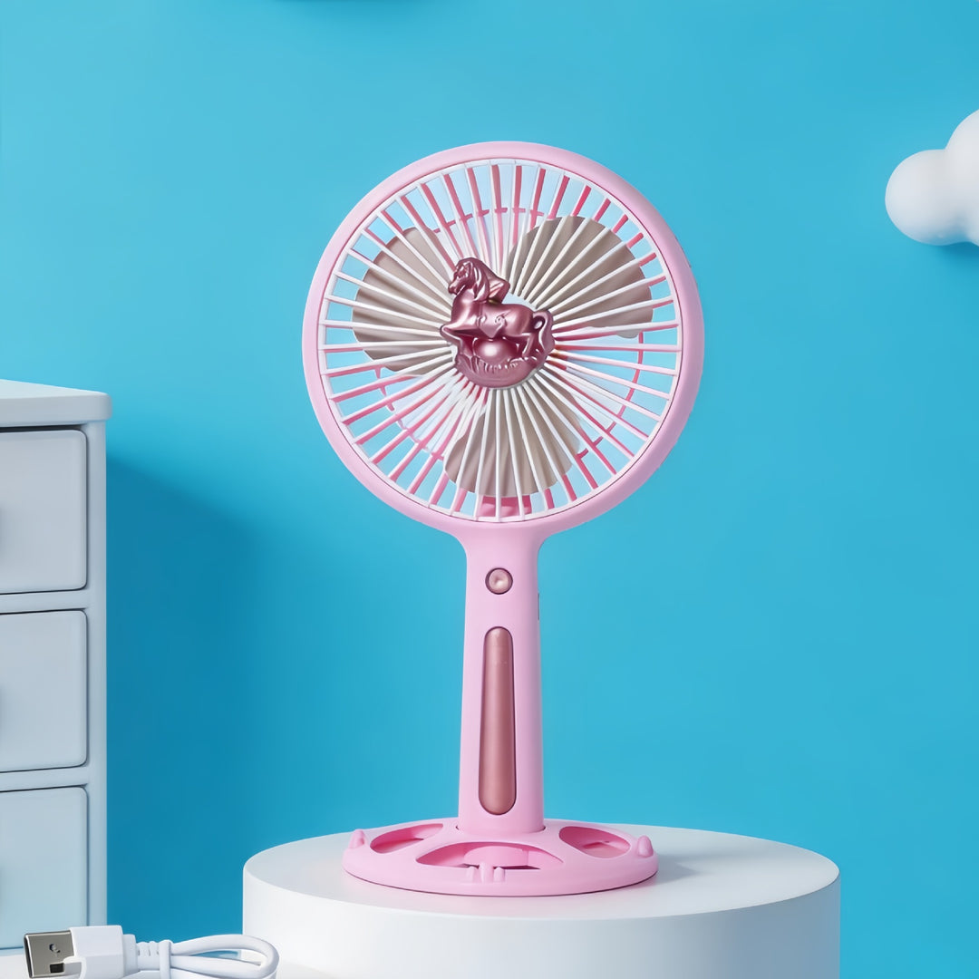 Women's Portable Mini Fan with USB Charging Function and Ergonomic Handle Bowlift