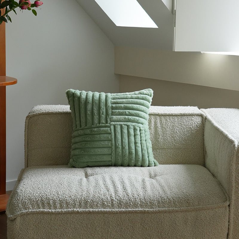 Textured Plush Decorative Cushion