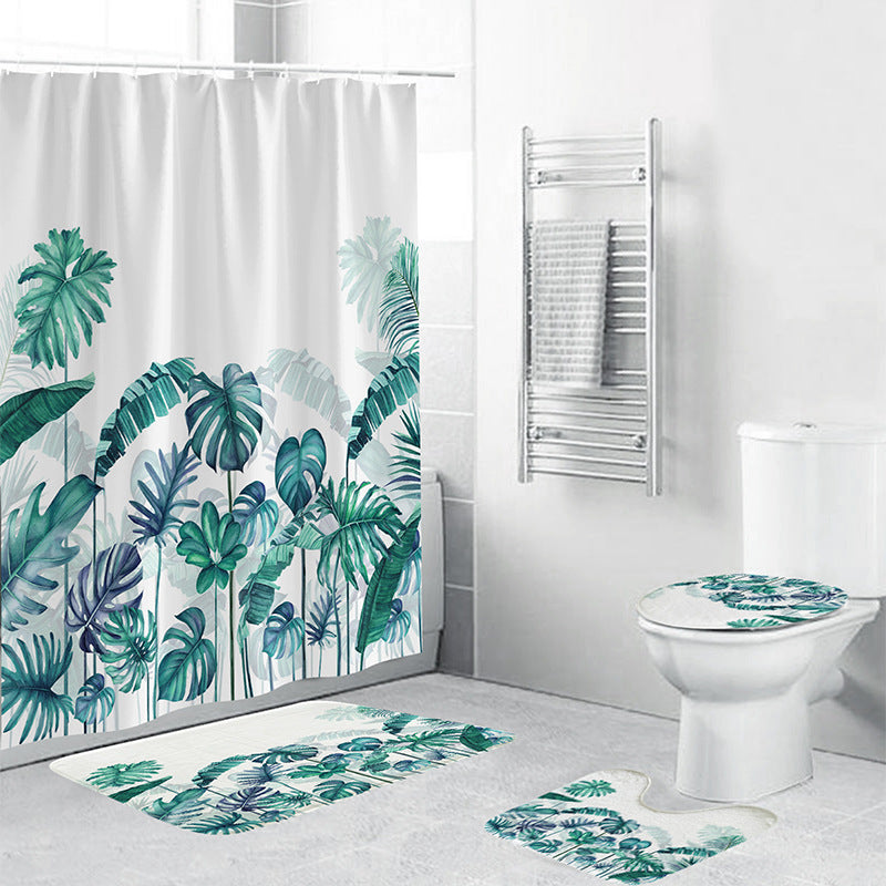 Tropical Plant Bathroom Set Bowlift