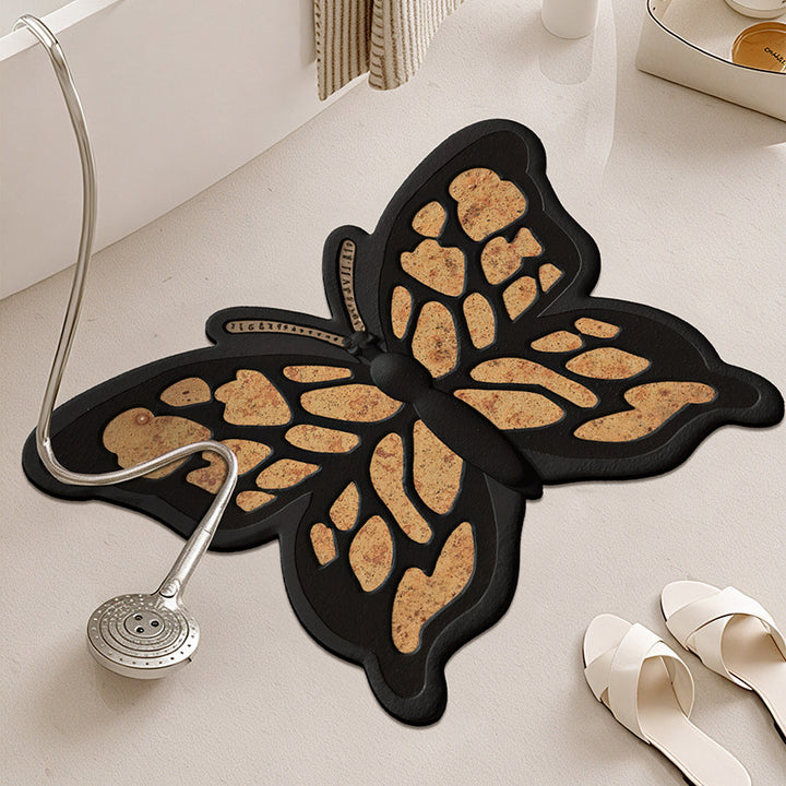 Butterfly Shaped Bathroom Rug Bowlift
