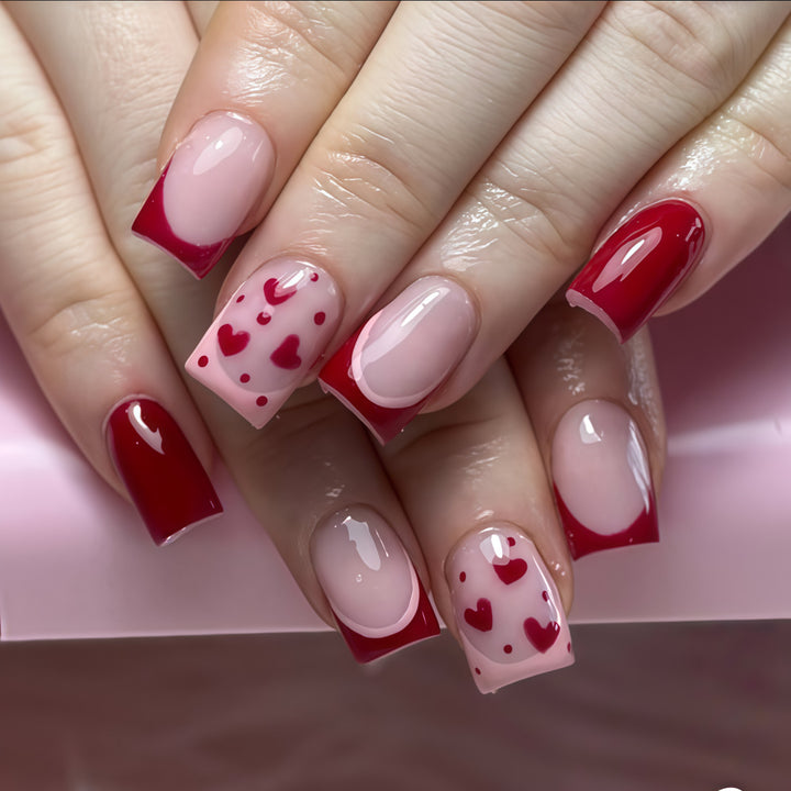 Artistic Heart Motif Art Nails Bowlift