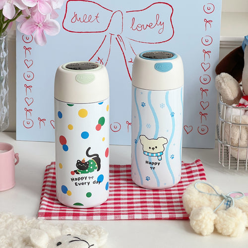 Women Insulated Water Bottle with Playful Animal Design Bowlift
