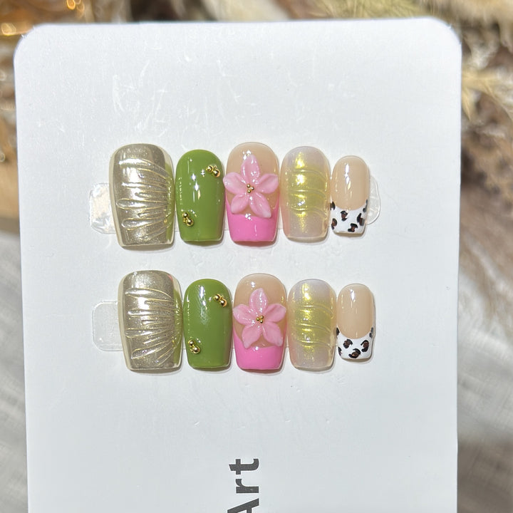 Reusable Press-On Nail Set Bowlift