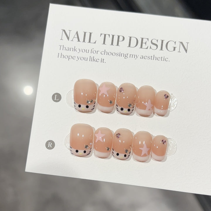 Artificial nails with Creative Animal Designs Bowlift