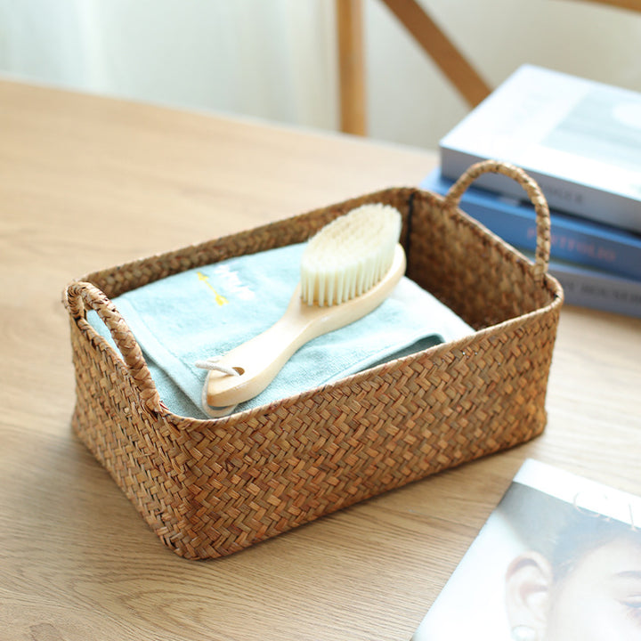 Handwoven Natural Storage Basket Bowlift