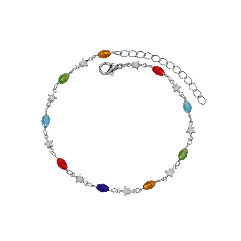 Colorful Star Charm Anklet Bowlift