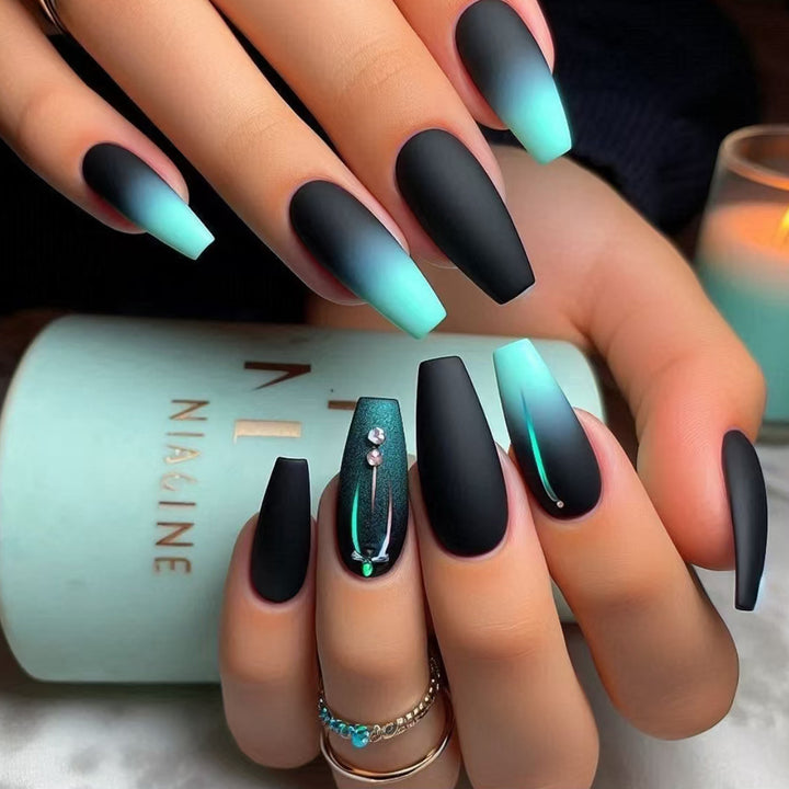 Matte Ombre Press-On Nail Design Bowlift