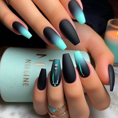 Matte Ombre Press-On Nail Design Bowlift