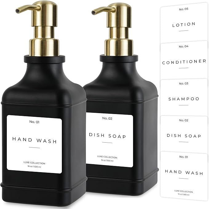 Refillable Luxury Pump Dispenser Set for Hand Wash and Dish Soap Bowlift