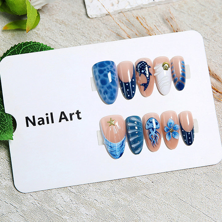 Artistic 3D Nail Tips with Maritime Motifs Bowlift