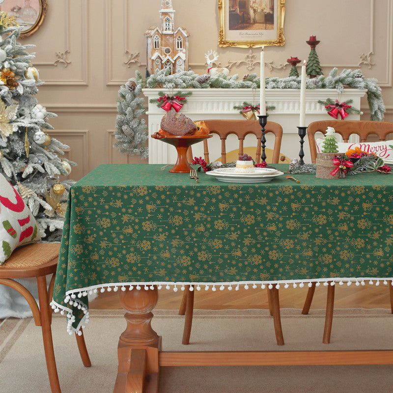 Festive Floral Print Table Cover