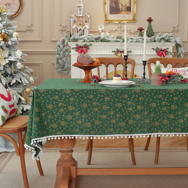 Festive Floral Print Table Cover