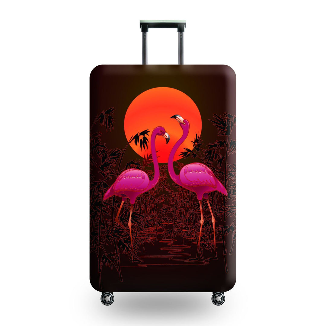 Unisex hard-shell luggage with artistic flamingo motif Bowlift