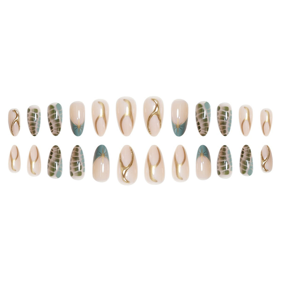 Artistic Almond-Shaped Press-On Nail Extensions Bowlift