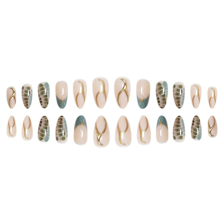 Artistic Almond-Shaped Press-On Nail Extensions Bowlift