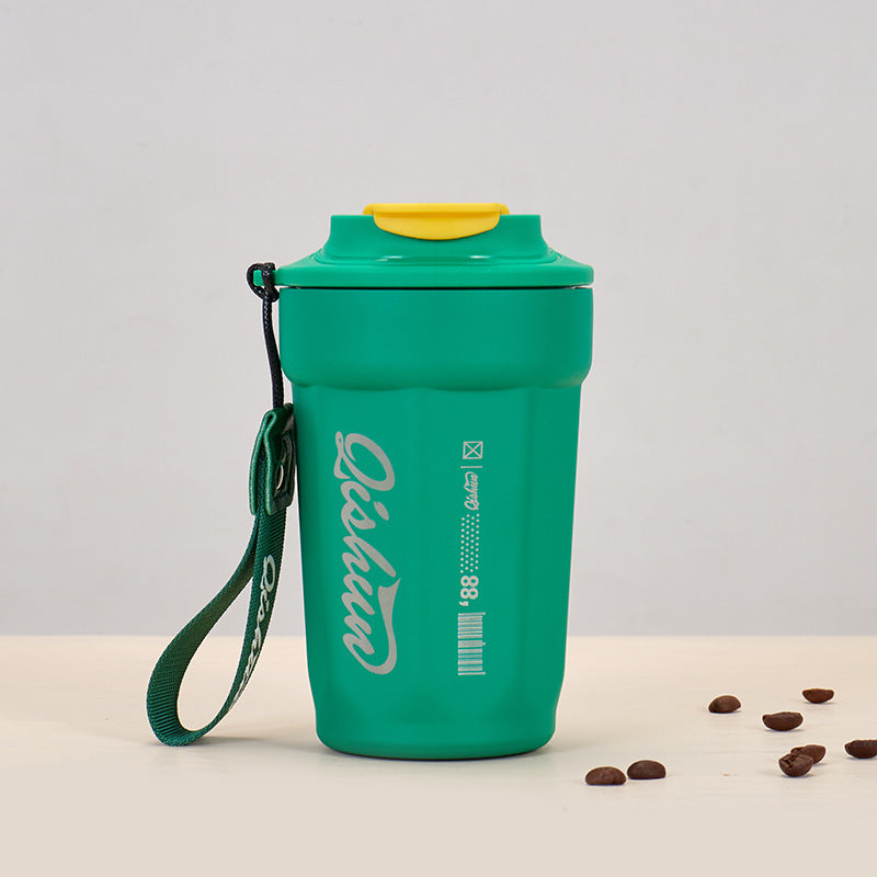 Ladies practical insulated drinking cup with carry strap Bowlift
