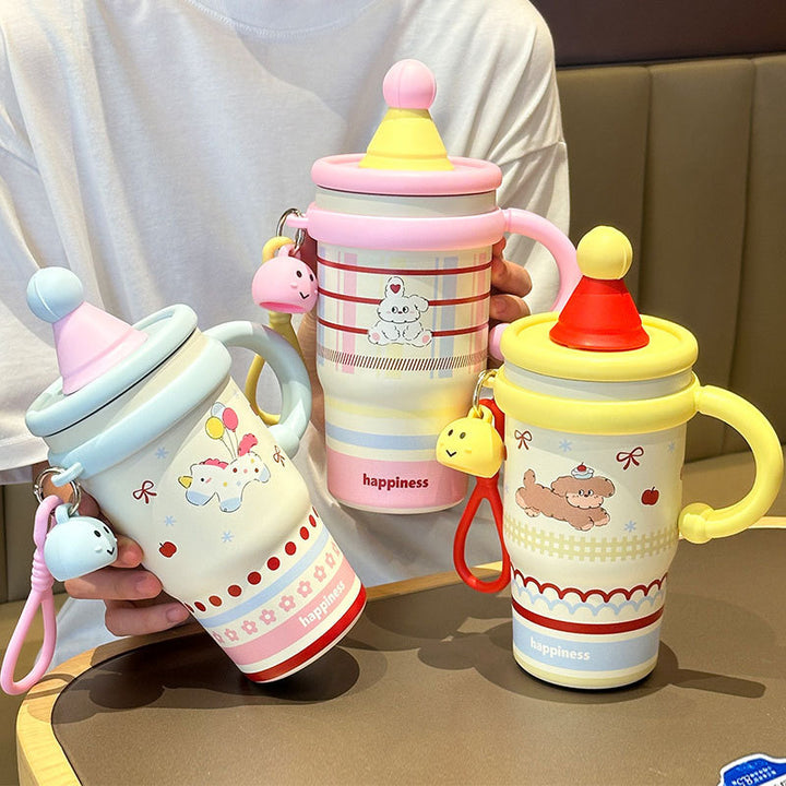 Women's playful drinking cups with integrated silicone lid Bowlift