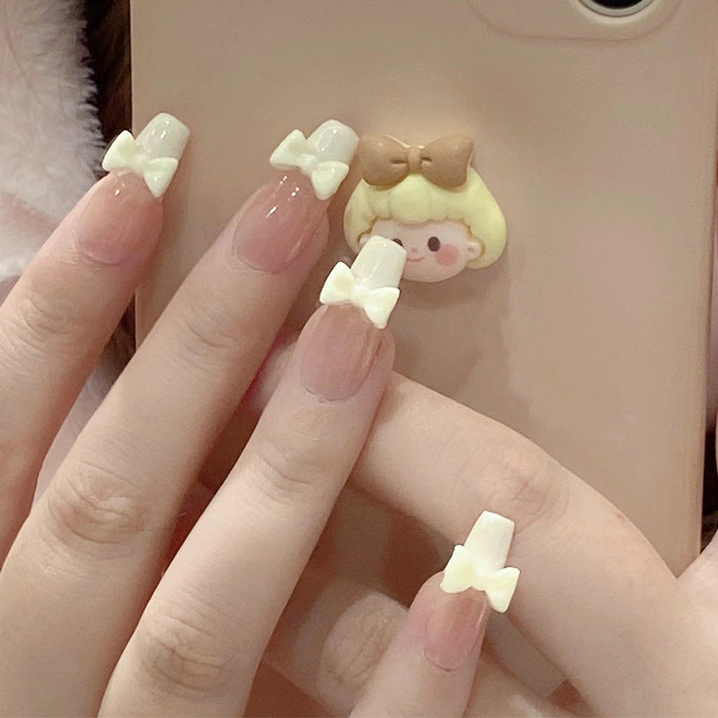 Stylish heart and ombre design artificial nails Bowlift
