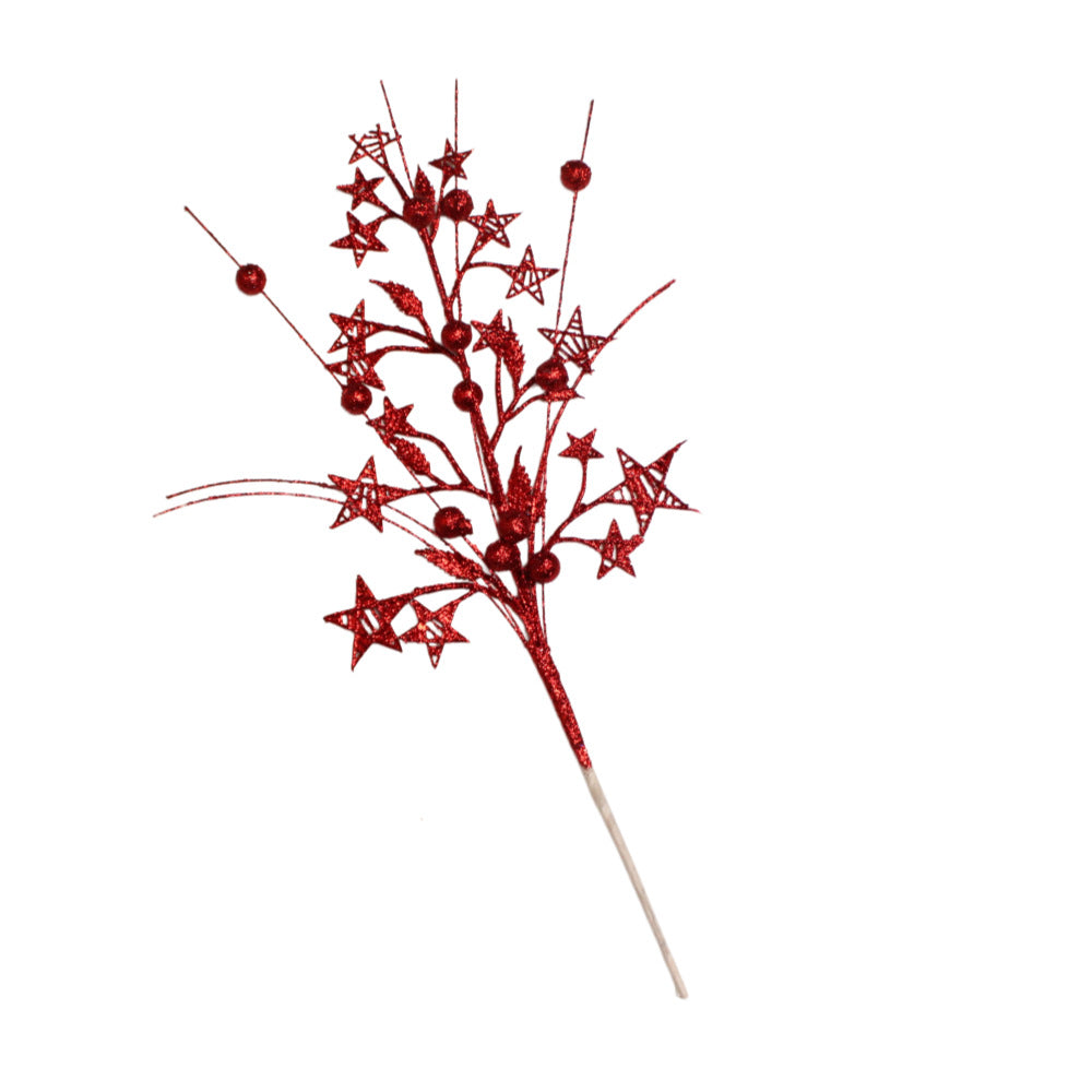 Unisex decorative star branch with berries and flexible wire stem for wreath and table decoration Bowlift
