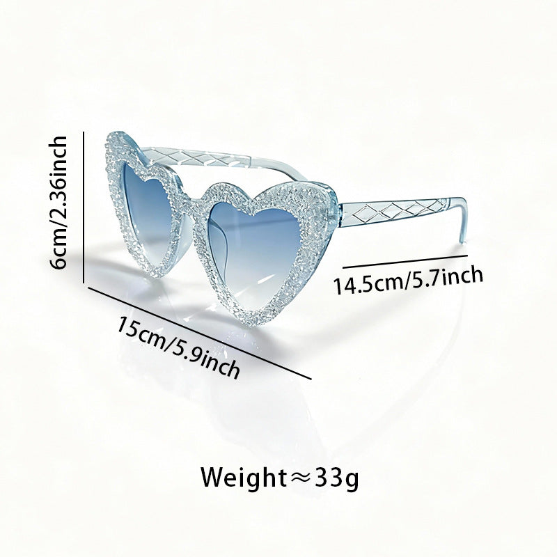 Sparkling Heart-Shaped Sunglasses Bowlift