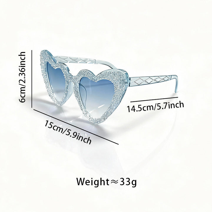 Sparkling Heart-Shaped Sunglasses Bowlift