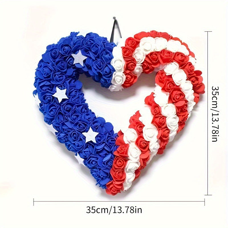 Independence Day patriotic front door wreath with Eagle Statue of Liberty and Liberty Bell accents Bowlift