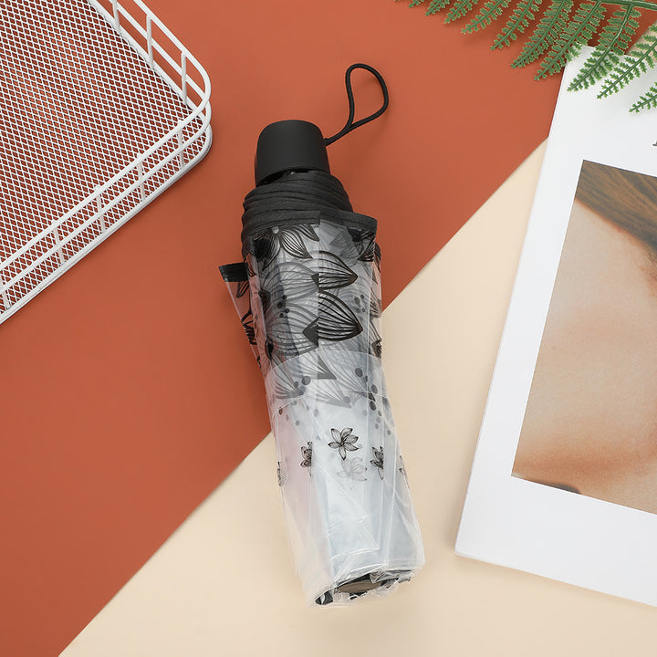 Women's Foldable Umbrella with Floral Pattern Bowlift