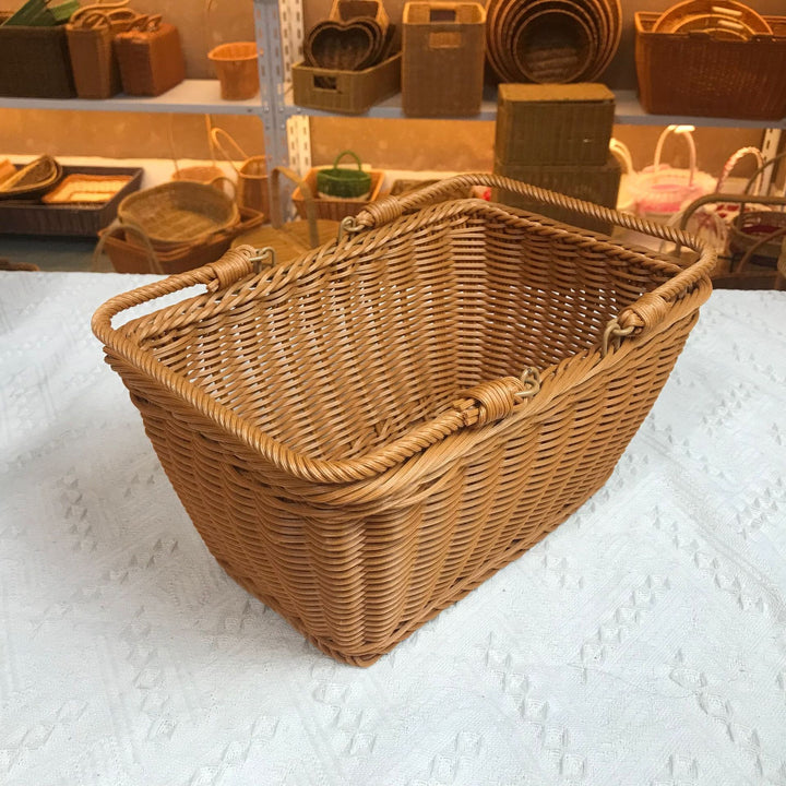 Handcrafted Rectangular Woven Storage Basket Bowlift