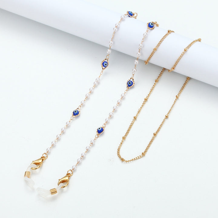 Elegant Glasses Chain with Pearls and Accents Bowlift