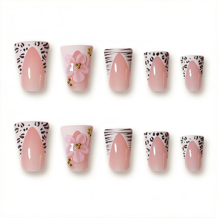 Floral Glam Press-On Nail Extensions Bowlift