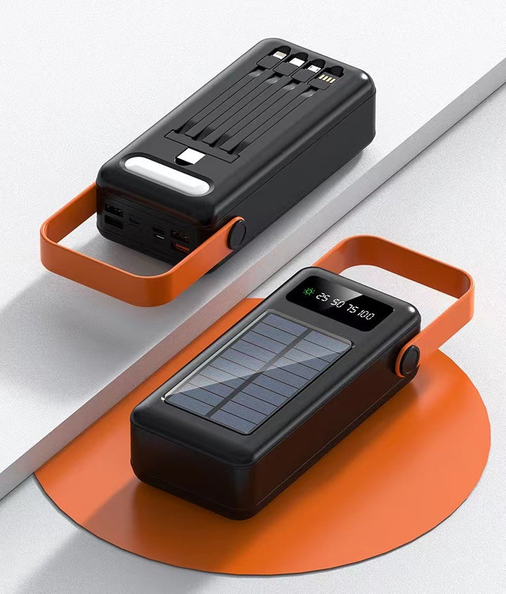 Solar-powered power bank with integrated charging cables Bowlift