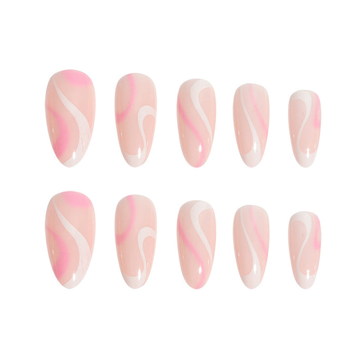 Elegant Geometric Art Press-On Nails Bowlift