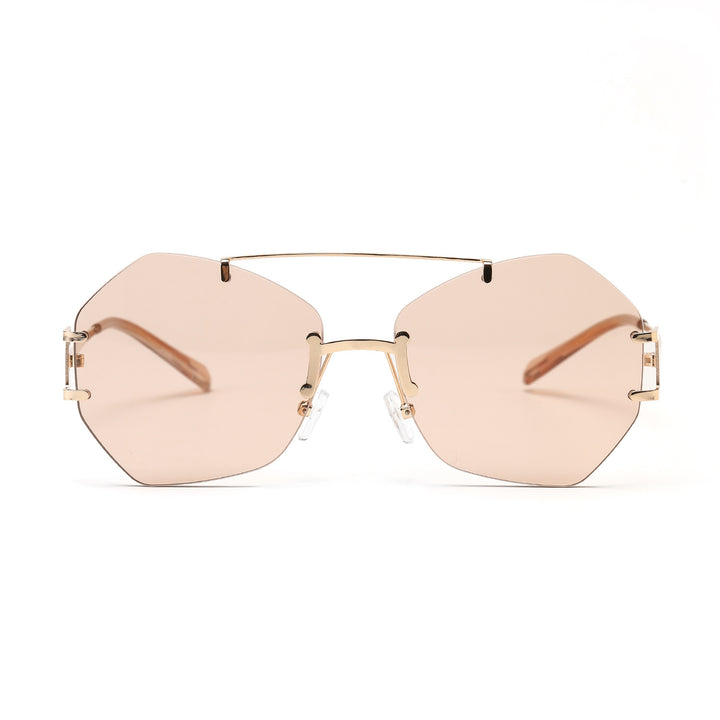 Women's fashionable octagonal sunglasses with delicate metal frame Bowlift