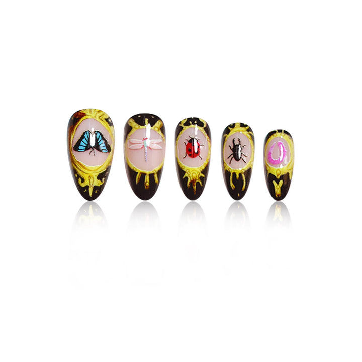 Artistic Insect-Themed Press-On Nails Bowlift