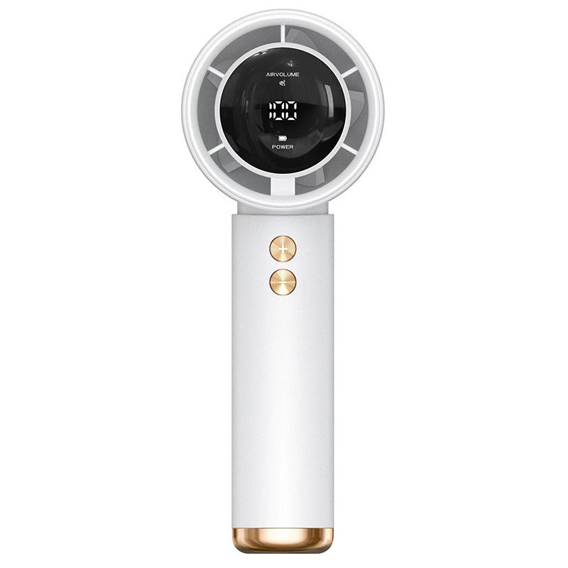 Women Portable Hand Fan with Digital Display and Variable Speed Control Bowlift