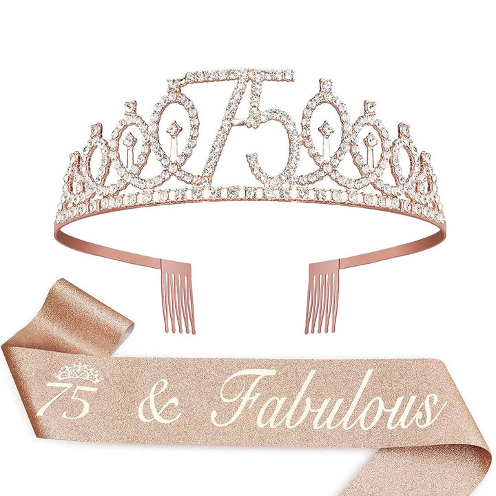 Ladies Crystal Princess Crown with 30 & Fabulous lettering Bowlift
