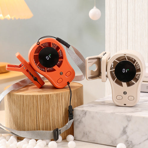 Women's Compact Clip Fan with LED Temperature Display Bowlift