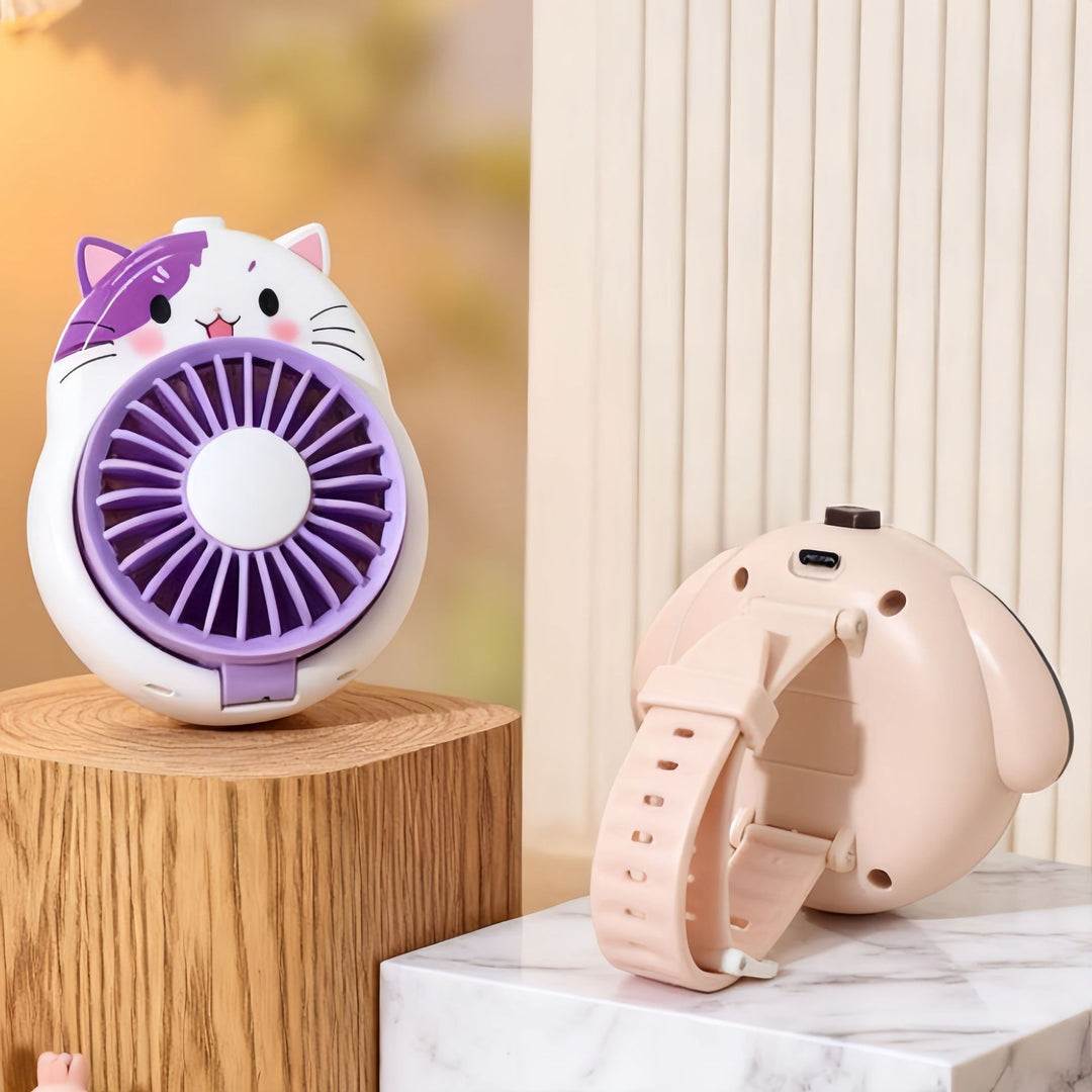 Portable handheld fan with cute dog design Bowlift