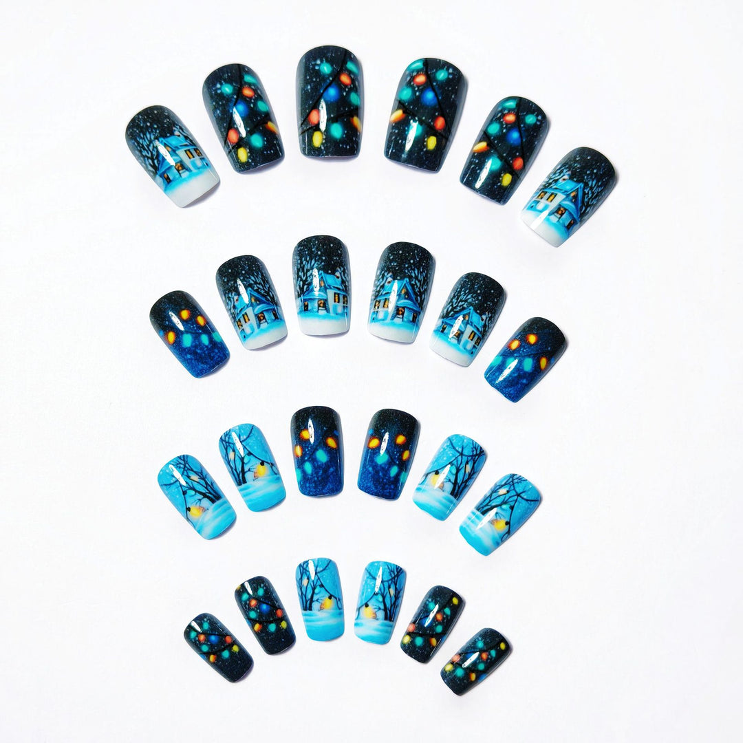 Seasonal Winter Wonderland Nail Art Bowlift
