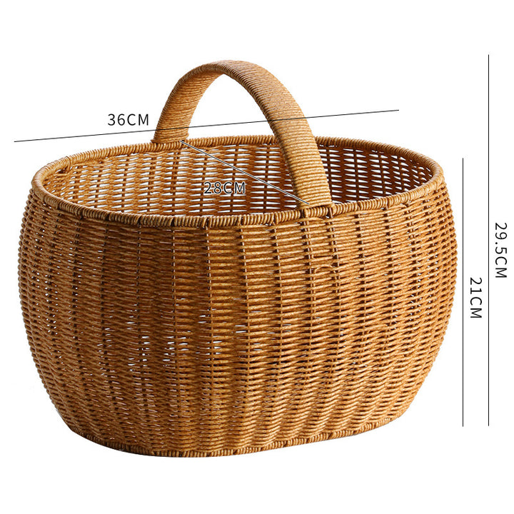 Unisex Handwoven Shopping Basket with Two Handles Bowlift