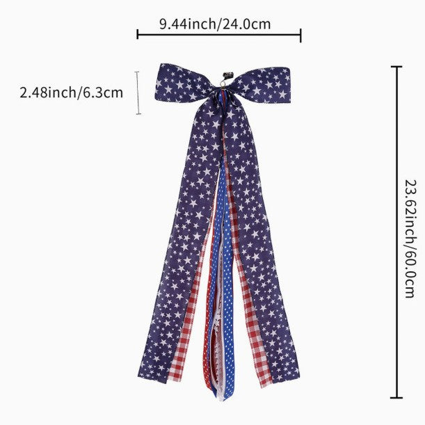 Women's Nan Hair Ruffle Bow with Long Ribbon Straps and Clip Closure Bowlift