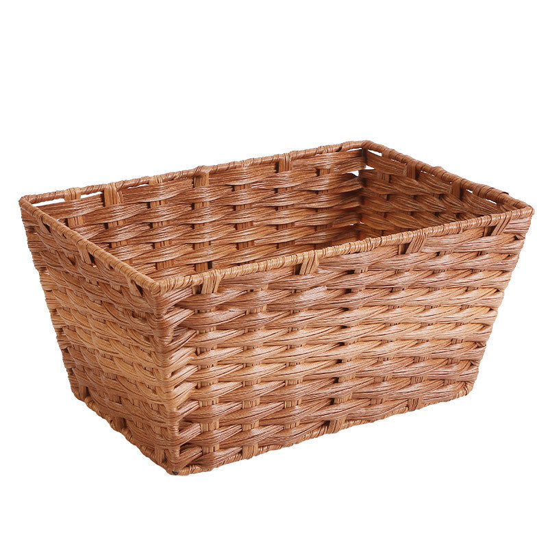 Women's Rectangular Storage Basket with Woven Structure Bowlift