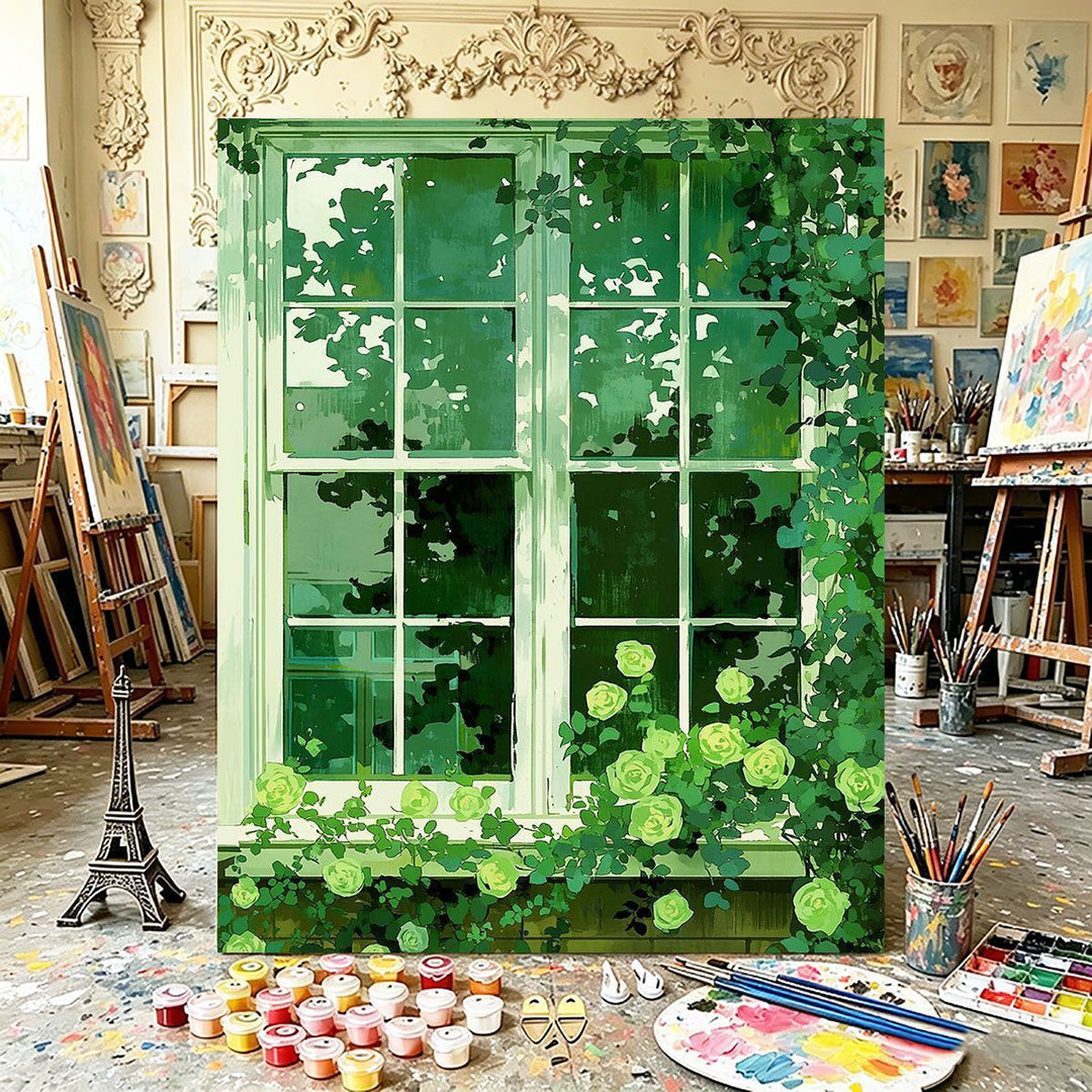 Botanical Window Canvas Art Bowlift