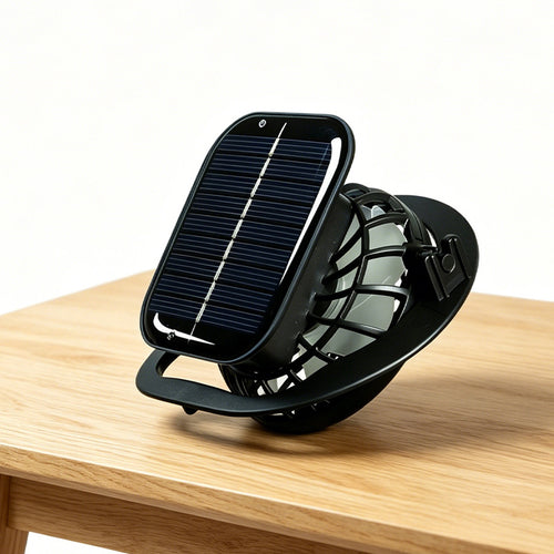 Unisex portable solar-powered mini fan with integrated solar panel Bowlift