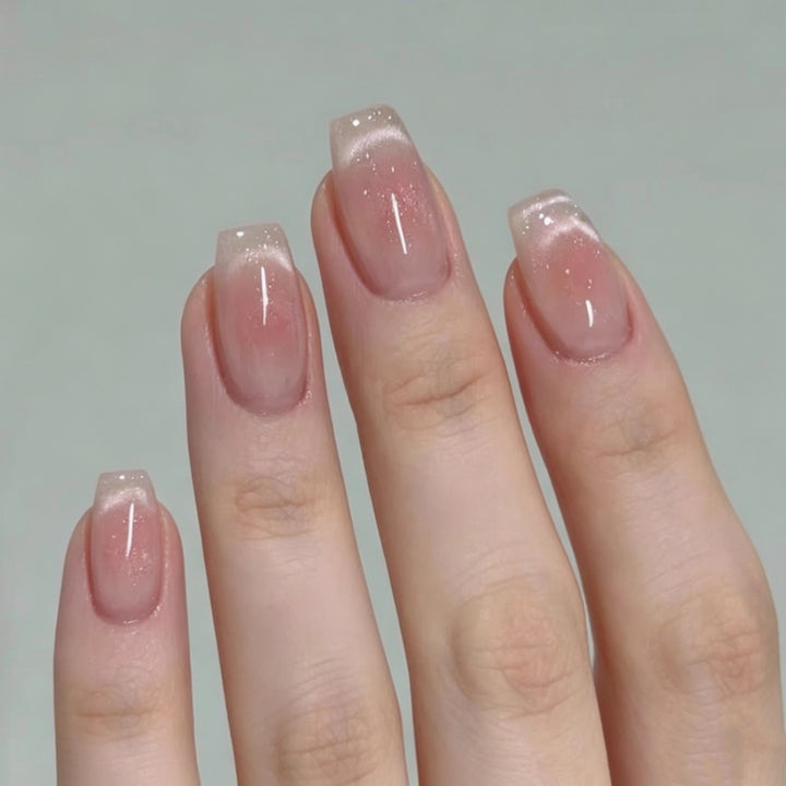 Stylish Press-On Nail Set with Animal Print and Gem Accents Bowlift