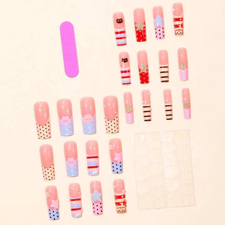 Playful Character Acrylic Nail Art Extensions Bowlift