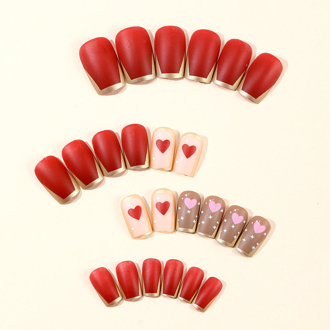 Heart Pattern Nail Art Extensions Bowlift