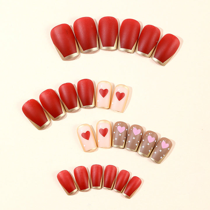 Heart Pattern Nail Art Extensions Bowlift