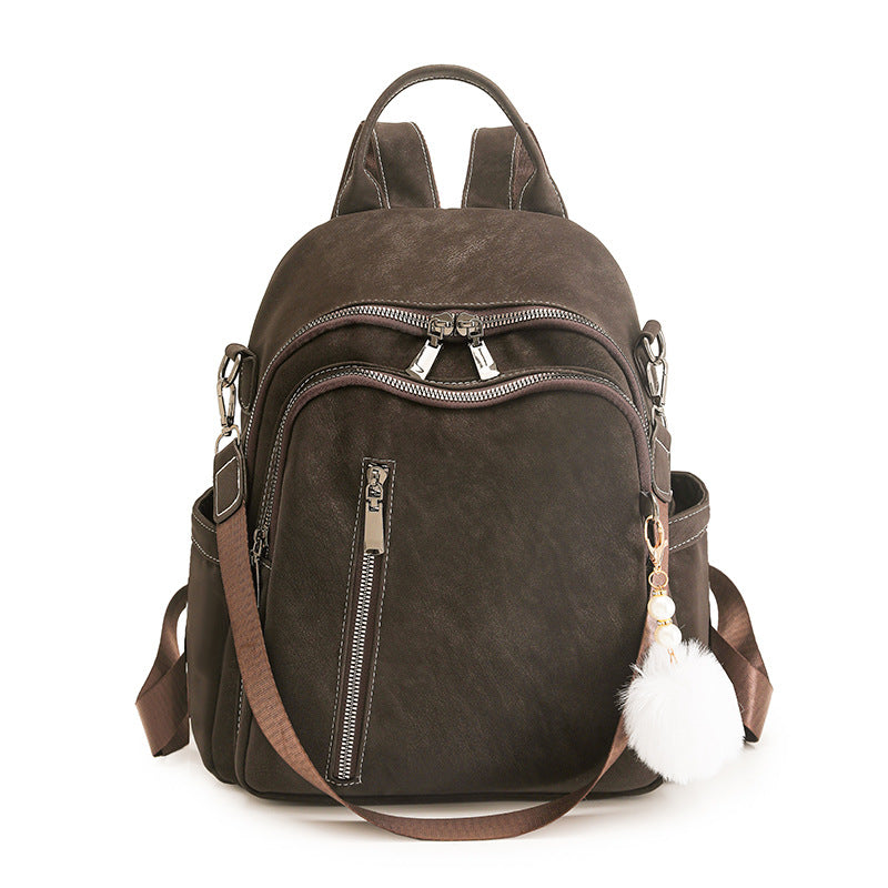 Stylish Multi-Pocket Faux Leather Backpack Bowlift